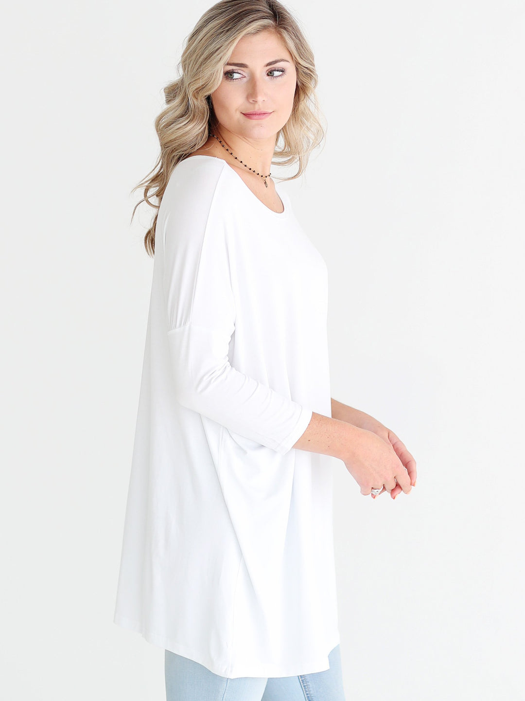 White 3/4 Sleeve Tunic
