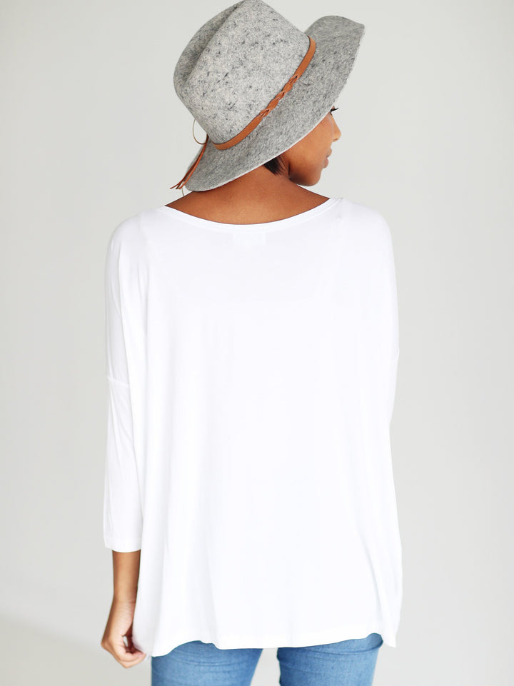 White 3/4 Sleeve Top