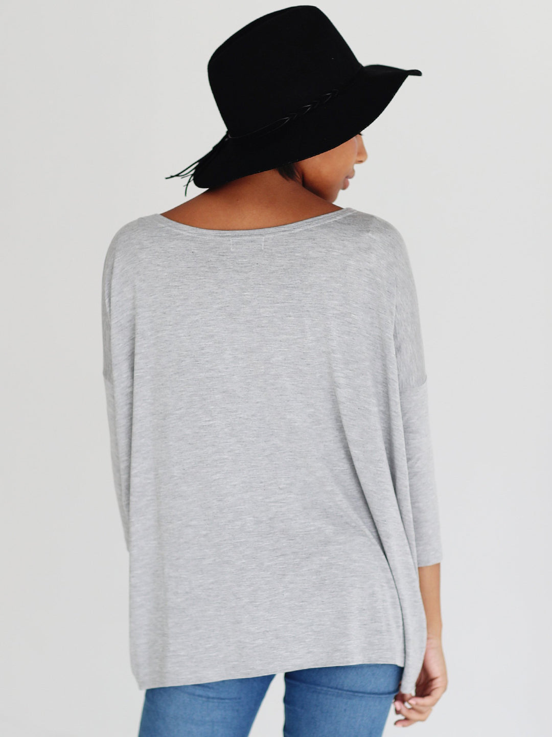 Heather Gray 3/4 Sleeve Top