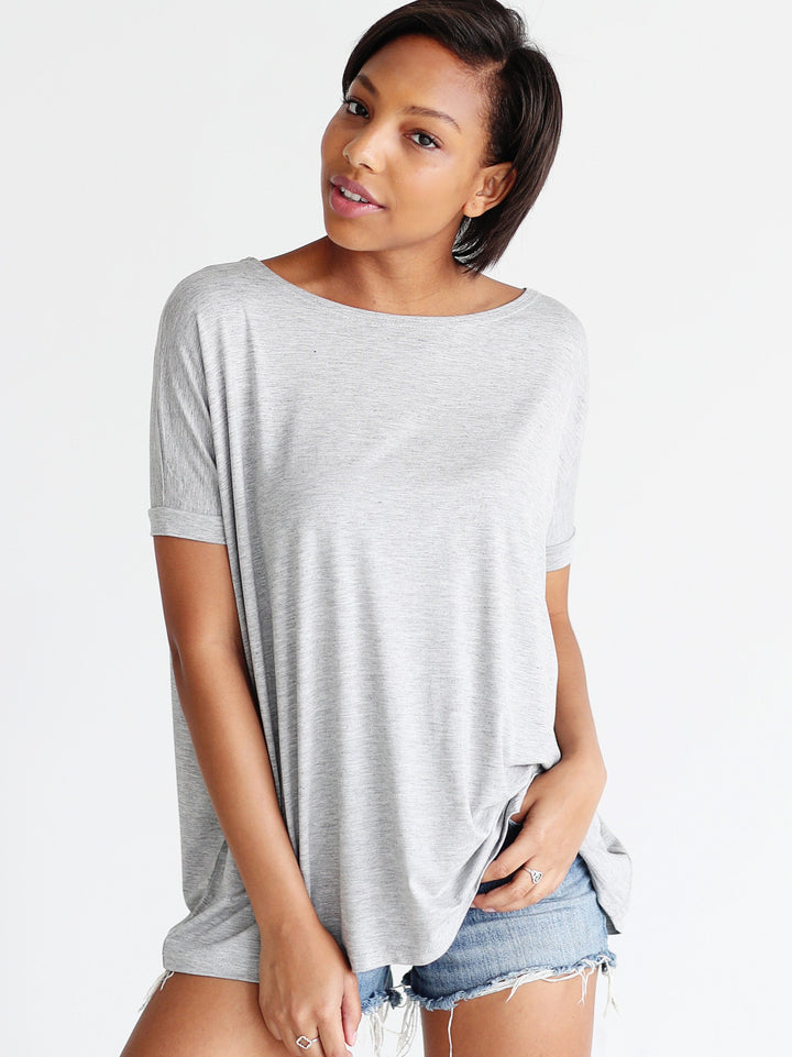 Heather Gray Short Sleeve Top