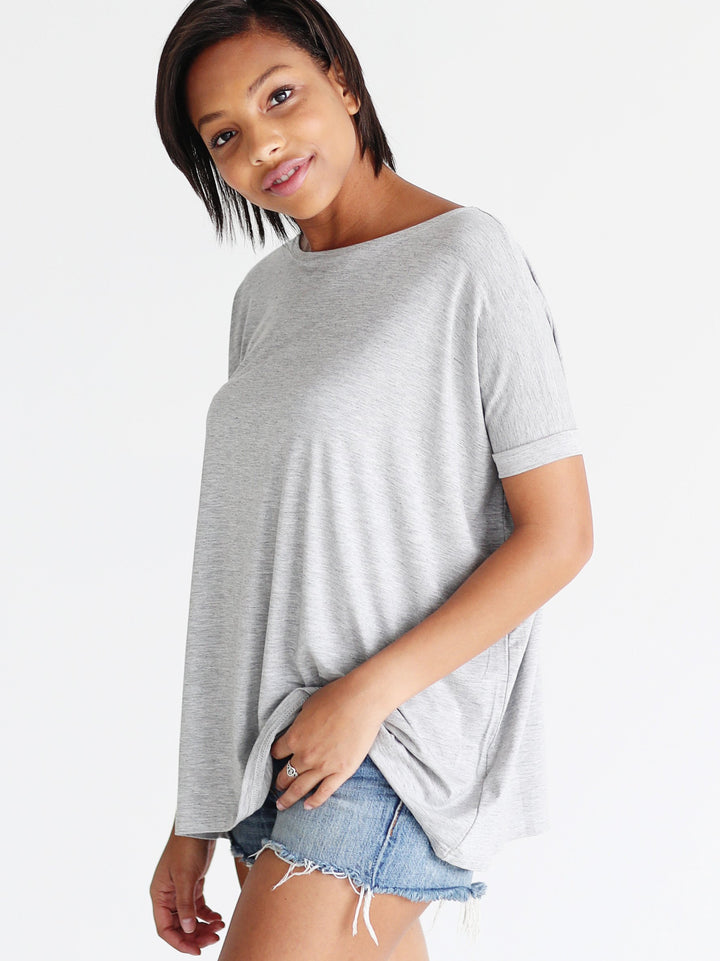 Heather Gray Short Sleeve Top