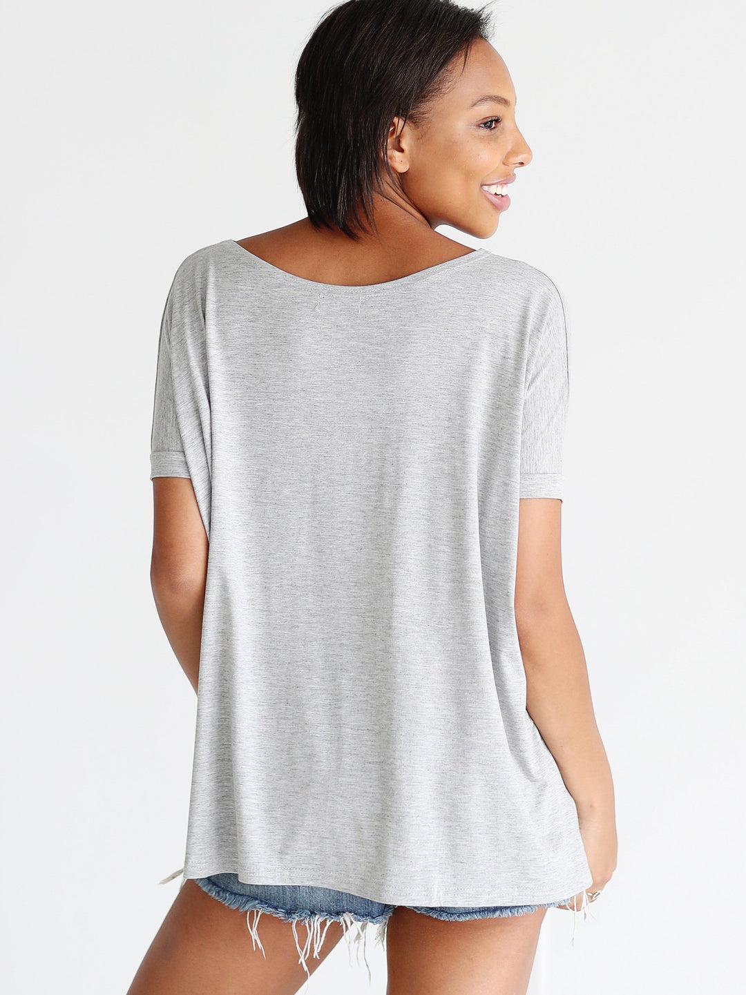 Heather Gray Short Sleeve Top