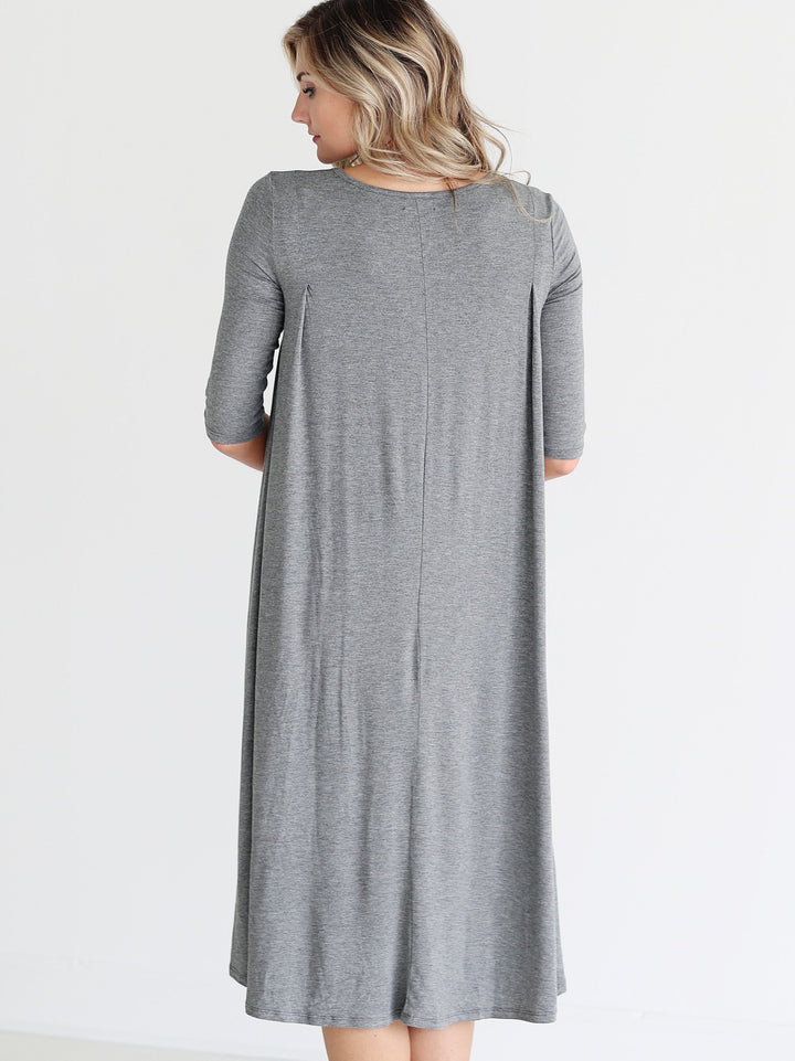 Dark Heather DLMN Short Sleeve High-Low Dress