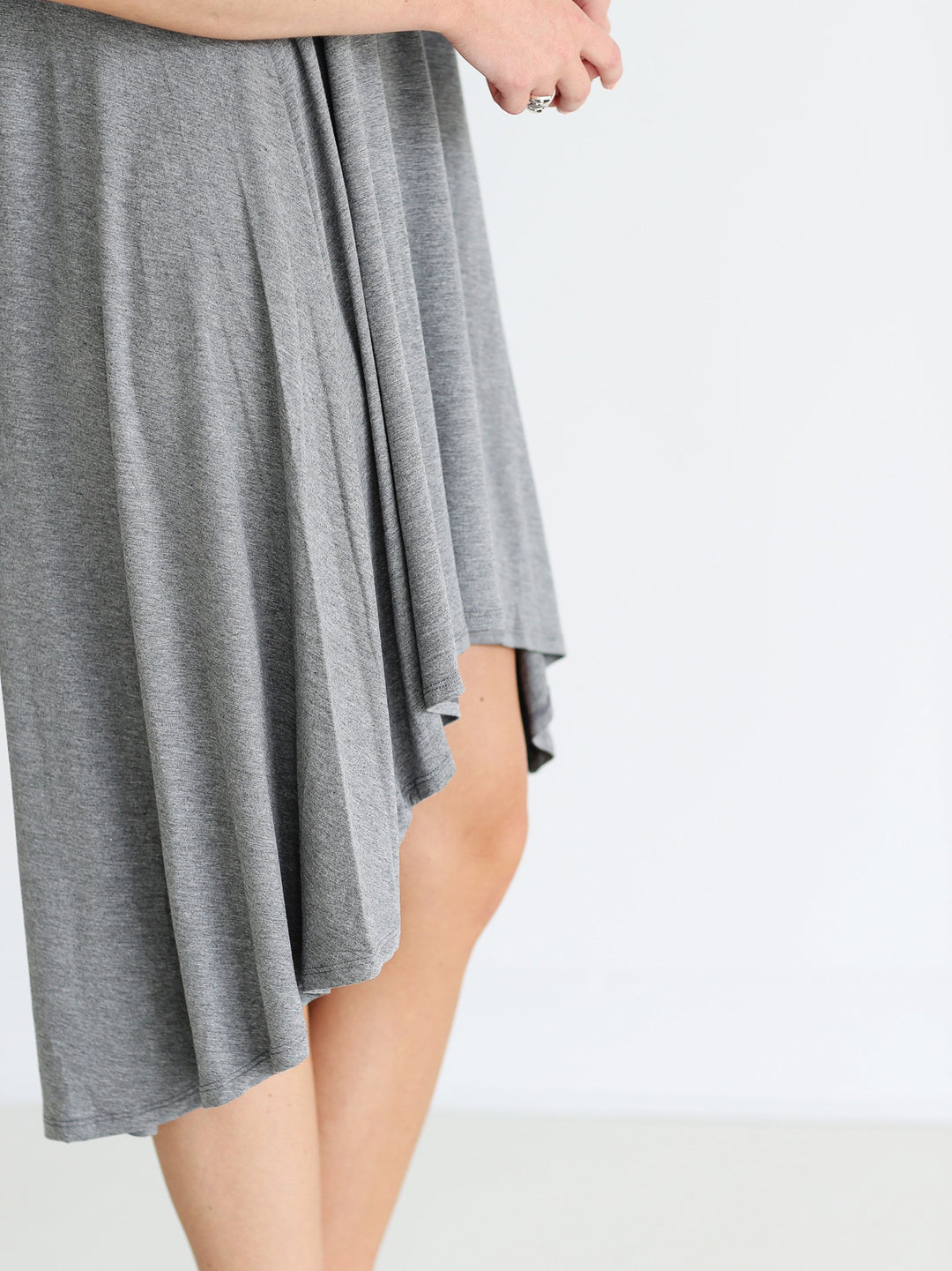 Dark Heather DLMN Short Sleeve High-Low Dress