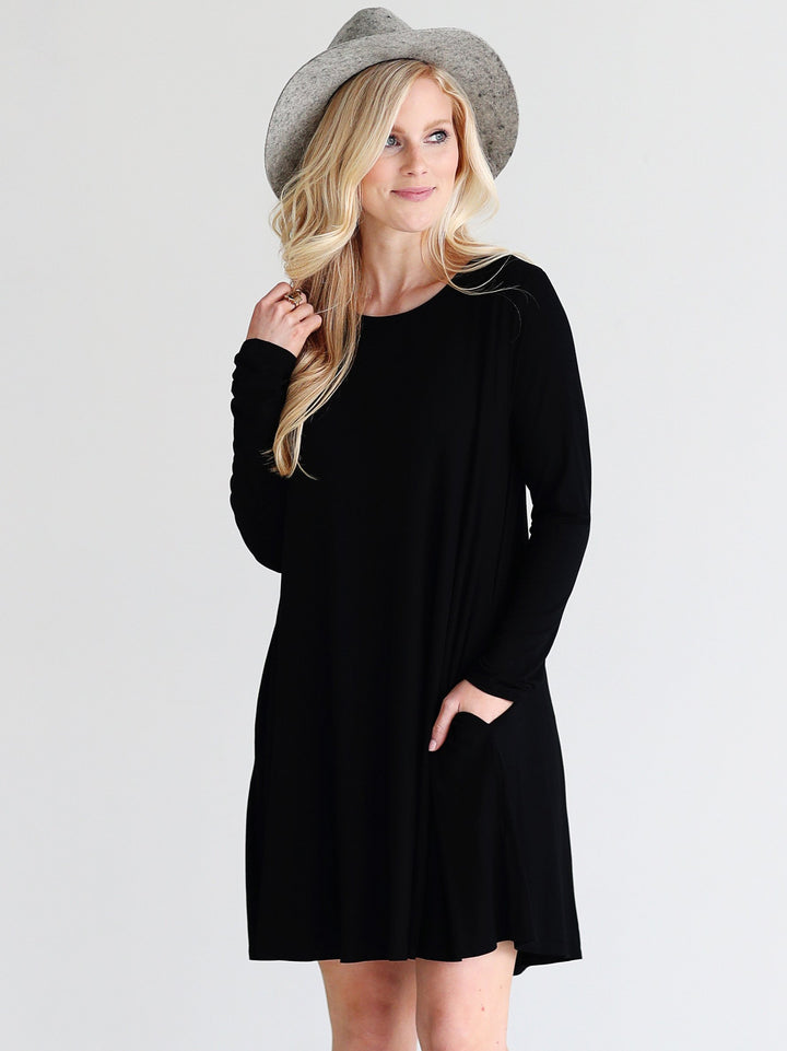 Black DLMN Pocket Swing Dress