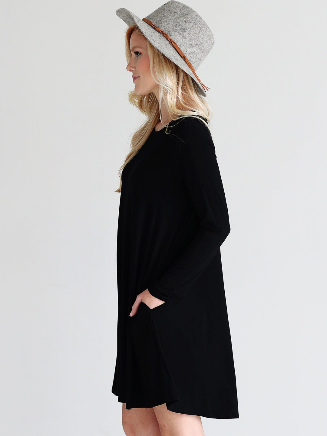 Black DLMN Pocket Swing Dress