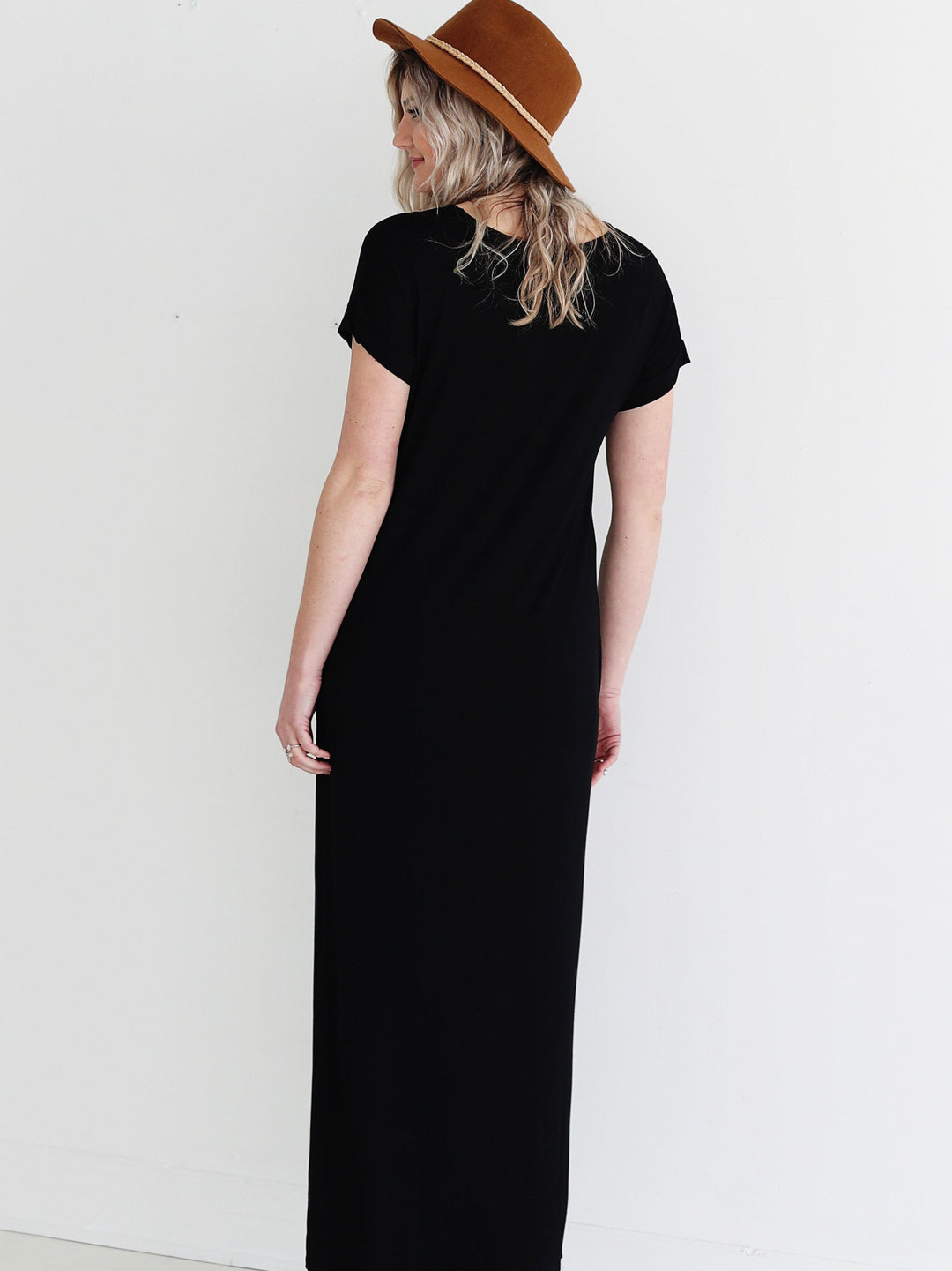 Black DLMN Straight Cut Maxi Dress