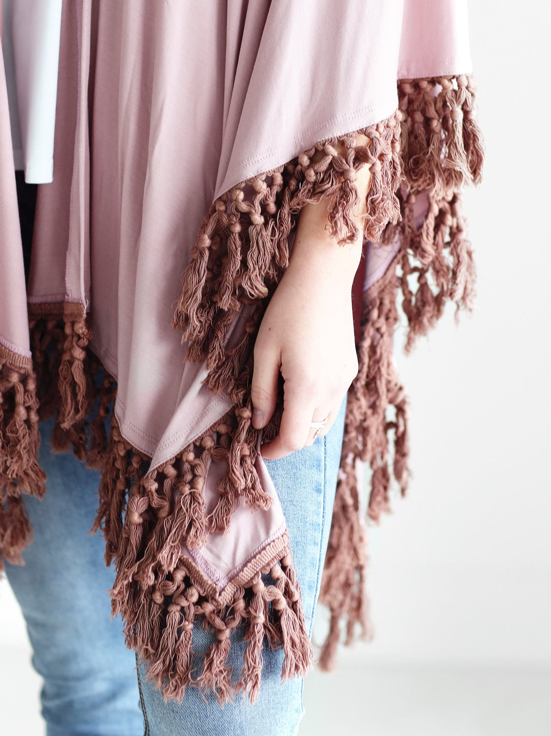 Mauve DLMN Tasseled Shawl