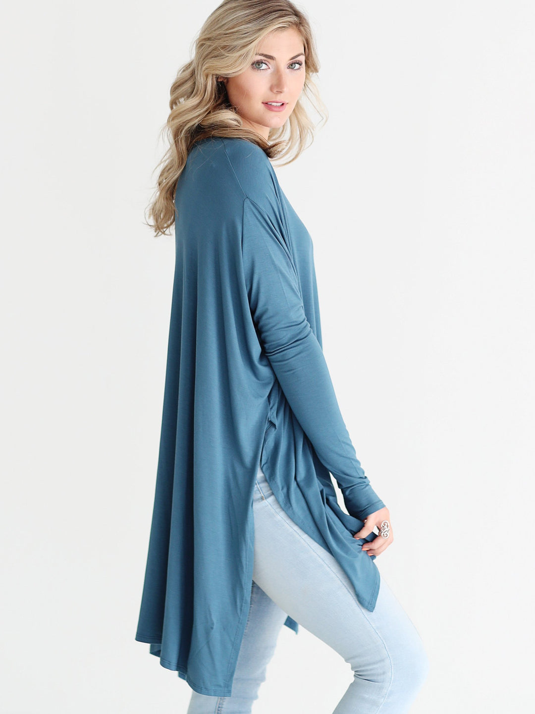 Midnight Teal DLMN Oversized Tee