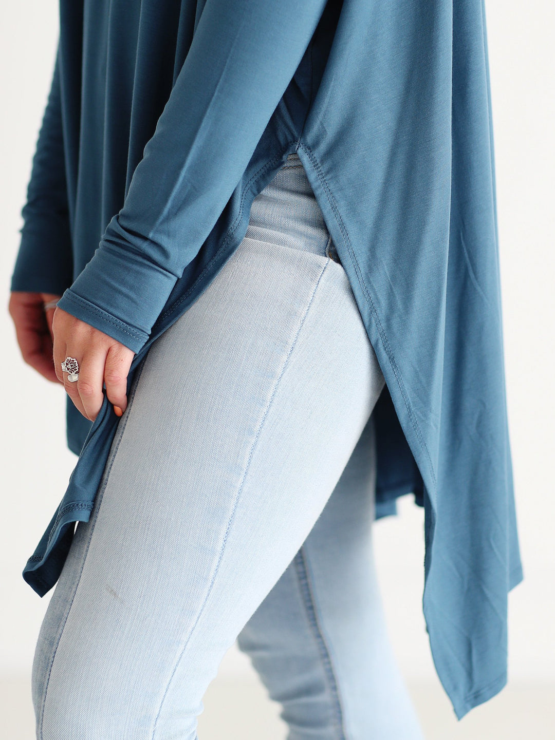 Midnight Teal DLMN Oversized Tee