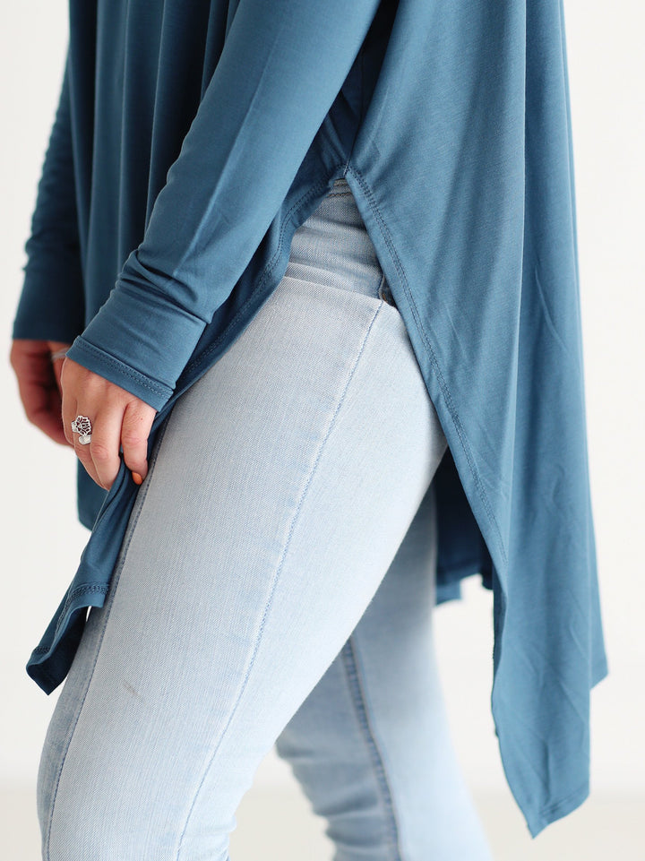 Midnight Teal DLMN Oversized Tee