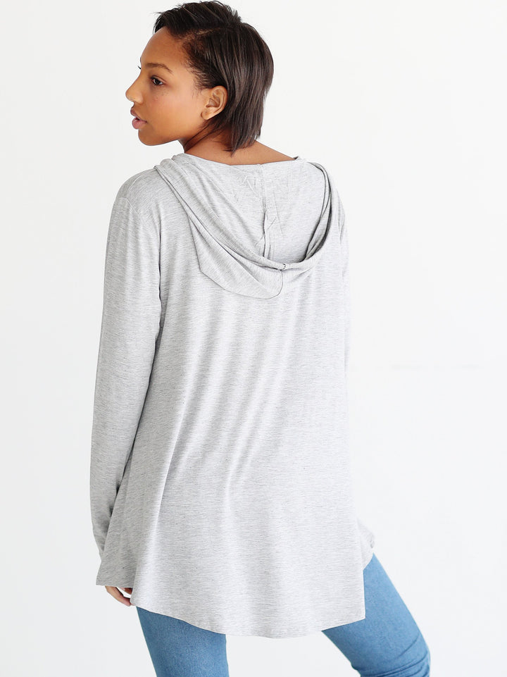 Heather Gray DLMN Oversized Swing Hoodie Top