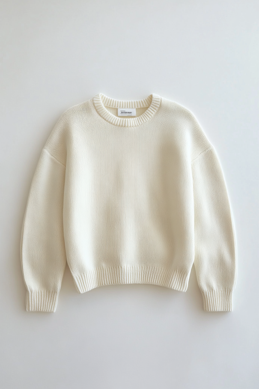 The Ceru Knit in natural ivory flat lay