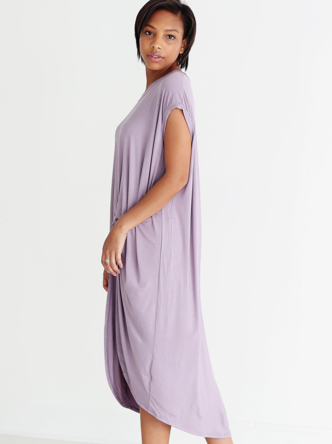 Light Purple DLMN Knotted High-Low Top